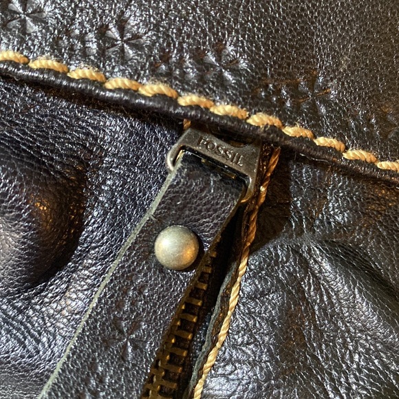 FOSSIL Black Harness Leather Ankle Boot size 6 - Picture 5 of 14